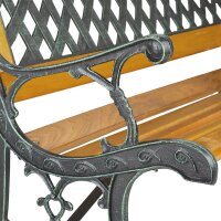 relaxdays Gartenbank 10036069_0 hellbraun/schwarz Metall 125,0 cm