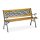 relaxdays Gartenbank 10036069_0 hellbraun/schwarz Metall 125,0 cm