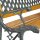 relaxdays Gartenbank 10036069_0 hellbraun/schwarz Metall 125,0 cm