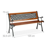 relaxdays Gartenbank 10036066_0 rotbraun/schwarz Metall...