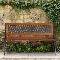 relaxdays Gartenbank 10036066_0 rotbraun/schwarz Metall 125,0 cm  ( 10036066_0 )
