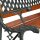 relaxdays Gartenbank 10036066_0 rotbraun/schwarz Metall 125,0 cm  ( 10036066_0 )