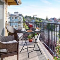 relaxdays Gartentisch anthrazit quadratisch 59,0 x 59,0 x 74,0 cm