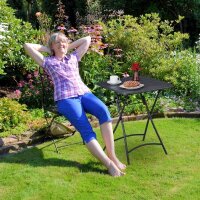 relaxdays Gartentisch anthrazit quadratisch 59,0 x 59,0 x 74,0 cm