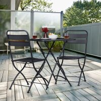 relaxdays Gartentisch anthrazit quadratisch 59,0 x 59,0 x 74,0 cm