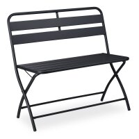 relaxdays Gartenbank 10036106_0 dunkelgrau Metall 90,0 cm