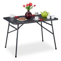 relaxdays Gartentisch anthrazit rechteckig 110,0 x 70,5 x 74,5 cm