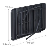 relaxdays Gartentisch anthrazit rechteckig 110,0 x 70,5 x 74,5 cm