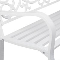 relaxdays Gartenbank 10036721_0 weiß Metall 124,5 cm