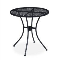 relaxdays Gartentisch schwarz rund 72,0 cm