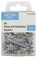 WEYLAND 1855 Ösen mit Scheiben 4,0 mm, 50 St.