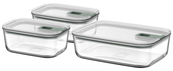 MEPAL Frischhaltedosen-Set EasyClip grün 2x 0,7 l und 1x 1,5 l, 1 Set