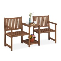 relaxdays Gartenbank 10038648_0 braun Holz 161,0 cm