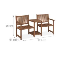 relaxdays Gartenbank 10038648_0 braun Holz 161,0 cm
