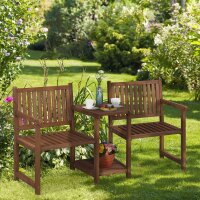 relaxdays Gartenbank 10038648_0 braun Holz 161,0 cm