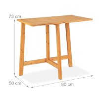 relaxdays Gartentisch natur rechteckig 80,0 x 50,0 x 73,0 cm
