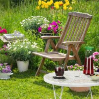 relaxdays Gartentisch weiß rund 71,5 cm  ( 10042345_0 )