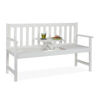 relaxdays Gartenbank 10038652_0 weiß Holz 152,0 cm
