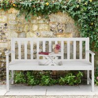 relaxdays Gartenbank 10038652_0 weiß Holz 152,0 cm