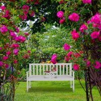 relaxdays Gartenbank 10038652_0 weiß Holz 152,0 cm