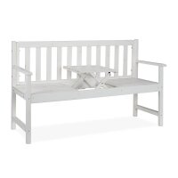 relaxdays Gartenbank 10038652_0 weiß Holz 152,0 cm