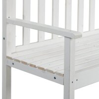 relaxdays Gartenbank 10038652_0 weiß Holz 152,0 cm