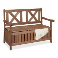 relaxdays Gartenbank 10038654_0 dunkelbraun Holz 115,0 cm