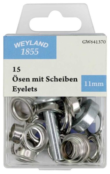 WEYLAND 1855 Ösen mit Scheiben 11,0 mm, 15 St.