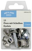 WEYLAND 1855 Ösen mit Scheiben 11,0 mm, 15 St.