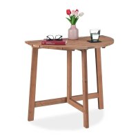 relaxdays Gartentisch braun halbrund 80,0 x 50,0 x 74,0 cm