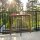 relaxdays Gartentisch braun halbrund 80,0 x 50,0 x 74,0 cm