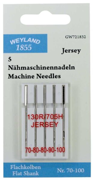 WEYLAND 1855 Nähmaschinennadeln silber Jersey, 5 St.