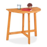 relaxdays Gartentisch natur halbrund 80,0 x 50,0 x 74,0 cm