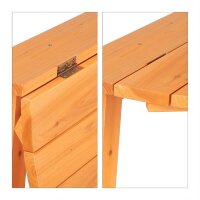 relaxdays Gartentisch natur halbrund 80,0 x 50,0 x 74,0 cm