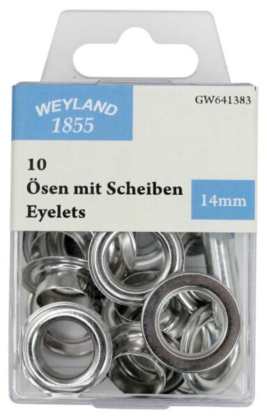 WEYLAND 1855 Ösen mit Scheiben 14,0 mm, 10 St.