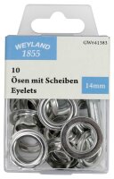 WEYLAND 1855 Ösen mit Scheiben 14,0 mm, 10 St.