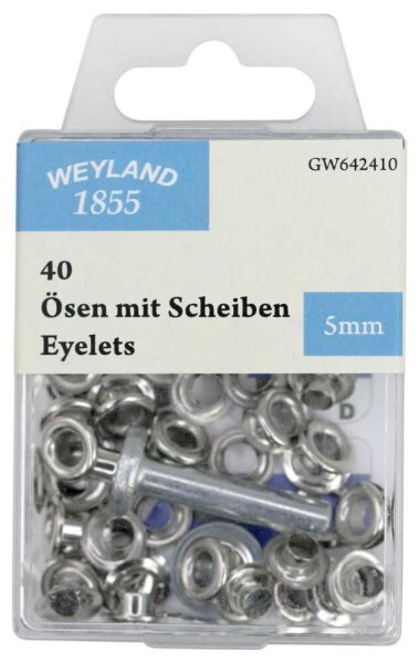 WEYLAND 1855 Ösen mit Scheiben 5,0 mm, 40 St.