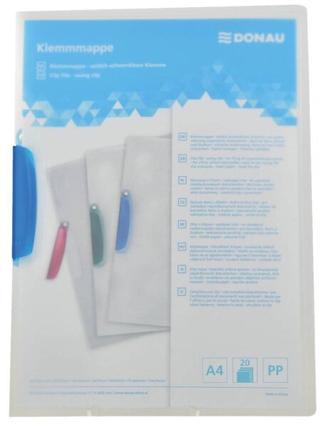 DONAU Klemmhefter transparent/blau, 1 St.