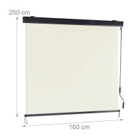relaxdays Seitenmarkise beige 250,0 x 160,0 cm