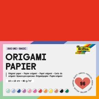 folia Faltblätter Origami Duo Uni Basic mehrfarbig...