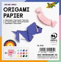 folia Faltblätter Origami Duo Uni Basic mehrfarbig...