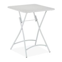 relaxdays Gartentisch weiß quadratisch 59,0 x 59,0...