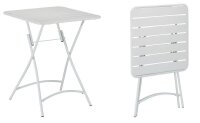 relaxdays Gartentisch weiß quadratisch 59,0 x 59,0 x 74,0 cm