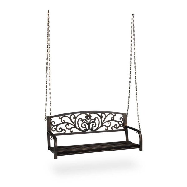relaxdays Hängebank 10036098_1254 braun/bronze Metall 133,0 cm  ( 10036098_1254 )