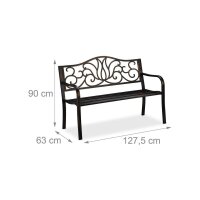 relaxdays Gartenbank 10030988_1254 schwarz/bronze Metall...