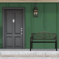 relaxdays Gartenbank 10030988_1254 schwarz/bronze Metall 127,5 cm