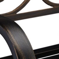 relaxdays Gartenbank 10030988_1254 schwarz/bronze Metall 127,5 cm