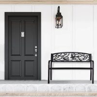 relaxdays Gartenbank 10030989_46 schwarz Metall 127,0 cm