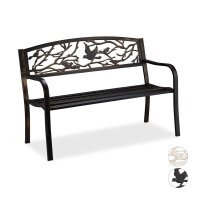 relaxdays Gartenbank 10030989_1254 braun Metall 127,0 cm
