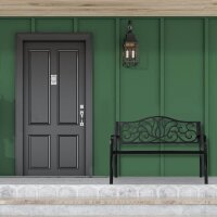 relaxdays Gartenbank 10030988_46 schwarz Metall 127,5 cm